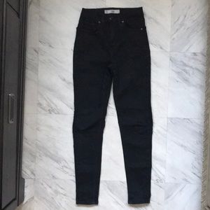 Topshop Moto Jamie Sz 25 High Rise Black Jeans